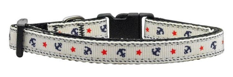 Anchors Nylon Ribbon Collar White X-Small