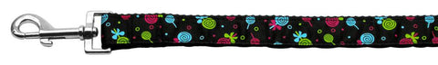 Lollipops Nylon Ribbon Leash Black 1 inch wide 4ft Long