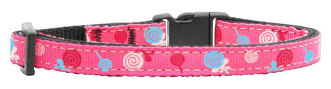 Lollipops Nylon Ribbon Collar Bright Pink Cat Safety