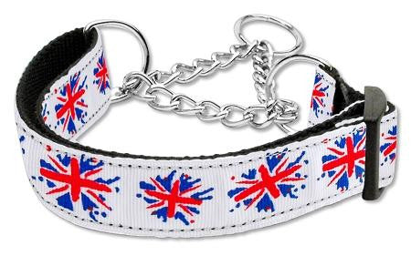 Graffiti Union Jack(UK Flag) Nylon Ribbon Collar Martingale Large