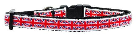 Tiled Union Jack(UK Flag) Nylon Ribbon Collar X-Small