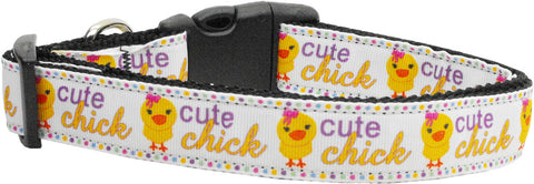 Cute Chick Nylon Dog Collar Medium Narrow