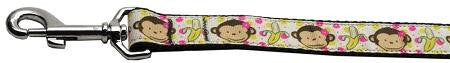 Monkeys and Bananas Nylon Ribbon Collars 1 wide 4ft Leash