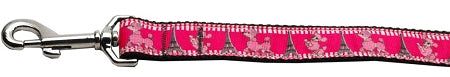 Poodles In Paris Nylon Dog Leash 3-8 Inch Wide 4ft Long