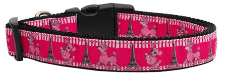 Poodles In Paris Nylon Dog Collar Sm