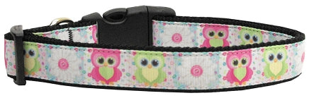 Sweet As Sugar Owls Nylon Dog Collar Medium Narrow