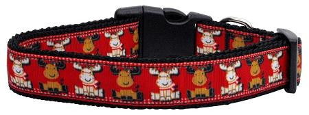 Reindeer Nylon Ribbon Collars Large