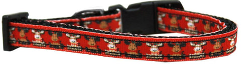 Reindeer Nylon Ribbon Dog Collar Sm