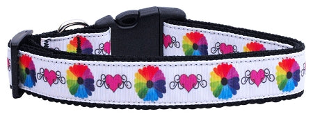 Technicolor Love Nylon Dog Collar Sm