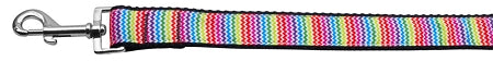 Zigzaggy Rainbow Nylon Dog Leash 3-8 Inch Wide 4ft Long