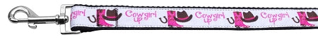 Cowgirl Up Nylon Dog Leash 3-8 Inch Wide 4ft Long