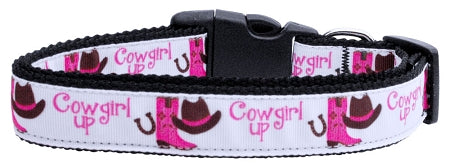 Cowgirl Up Nylon Dog Collar Xs