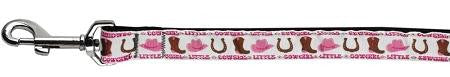 Little Cowgirl Nylon Ribbon Dog Collars 1 wide 6ft Leash