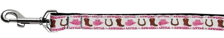 Little Cowgirl Nylon Dog Leash 3-8 Inch Wide 4ft Long