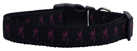 Pink Deer Nylon Dog Collar Xl