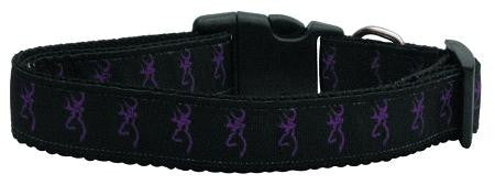 Purple Deer Nylon Ribbon Dog Collars Medium