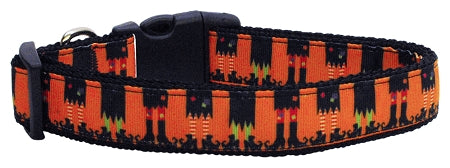 Witches Brew Nylon Ribbon Dog Collars Small