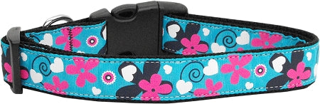 Aqua Love Nylon Cat Collar