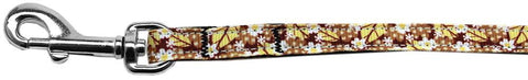 Autumn Leaves Nylon Ribbon Pet Leash 3-8 inch wide 4Ft Lsh