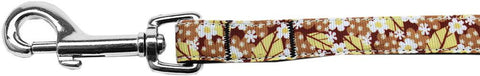 Autumn Leaves Nylon Ribbon Pet Leash 5-8 inch wide 4Ft Lsh