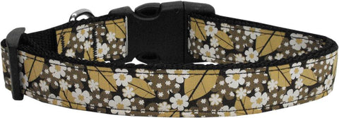 Autumn Leaves Nylon Ribbon Dog Collars Large