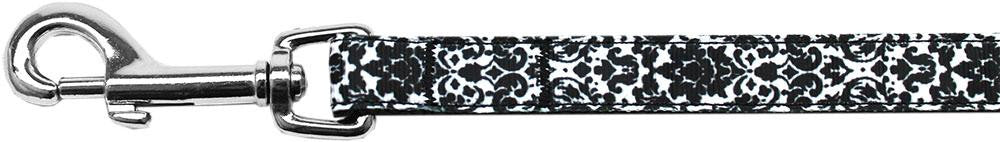 Fancy Black and White Nylon Ribbon Pet Leash 5-8 inch wide 6Ft Lsh