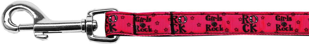 Girls Rock Nylon Ribbon Pet Leash 5-8 inch wide 4Ft Lsh