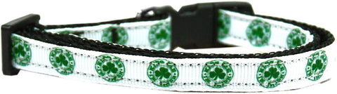 Kiss Me - I'm Irish Nylon Ribbon Dog Collar Sm