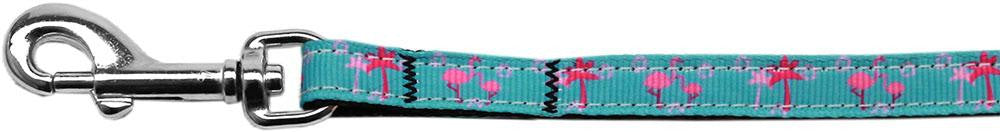 Pink Flamingos Nylon Ribbon Pet Leash 3-8 inch wide 4Ft Lsh