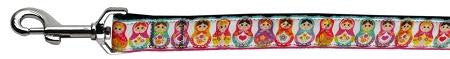 Pretty Nesting Dolls Nylon Ribbon Dog Collars 1 wide 4ft Leash