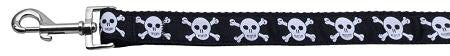 Skulls Nylon Ribbon Dog Collars 1 wide 4ft Leash