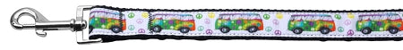 Peace Bus Nylon Dog Leash 3-8 Inch Wide 4ft Long