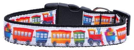 Trains Ribbon Dog Collars Large