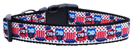 Proud Owls Nylon Dog Collar Medium Narrow