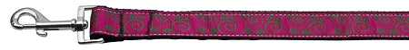 Pink And Lime Swirly Nylon Dog Leash 3-8 Inch Wide 4ft Long