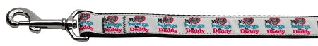 My Heart Belongs To Daddy Nylon Dog Leash 3-8 Inch Wide 4ft Long