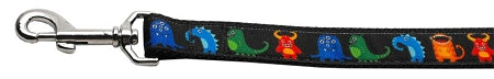 Black Monsters Nylon Dog Leash 3-8 Inch Wide 4ft Long