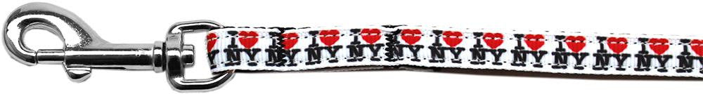 I Heart NY Ribbon Pet Leash 3-8 inch wide 4Ft Lsh