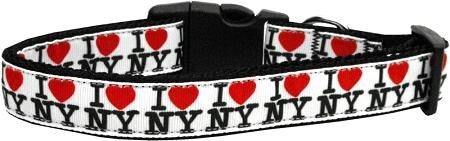 I Heart NY Ribbon Dog Collar XL