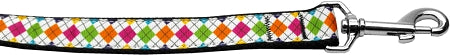 Colorful Argyle Nylon Dog Leash 3-8 Inch Wide 4ft Long