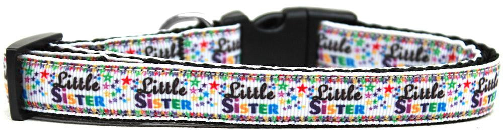 Little Sister Nylon Ribbon Dog Collar Medium Narrow