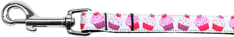 Pink and Purple Cupcakes Nylon Ribbon Pet Leash 5-8 inch wide 6Ft Lsh