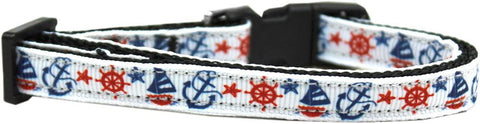 Anchors Away Nylon Ribbon Cat Safety Collar