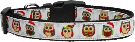 Snowy Owls Nylon Dog Collar Medium Narrow