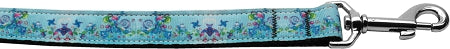 Dreamy Blue Nylon Dog Leash 3-8 Inch Wide 4ft Long