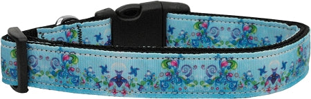 Dreamy Blue Nylon Dog Collar Medium Narrow