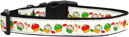 Christmas Cupcakes Dog Collar Medium