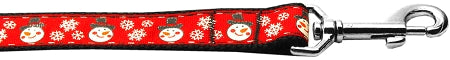 Snowmen Nylon Dog Leash 3-8 Inch Wide 6ft Long