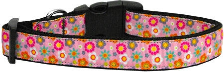 Pink Spring Flowers Nylon Cat Collar