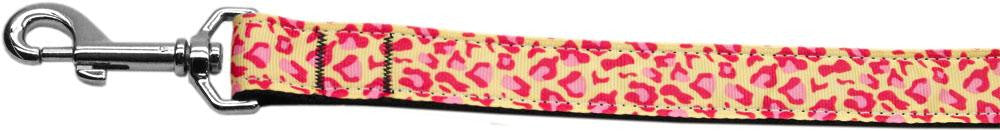 Tan and Pink Leopard Nylon Dog Leashes 4 Foot Leash